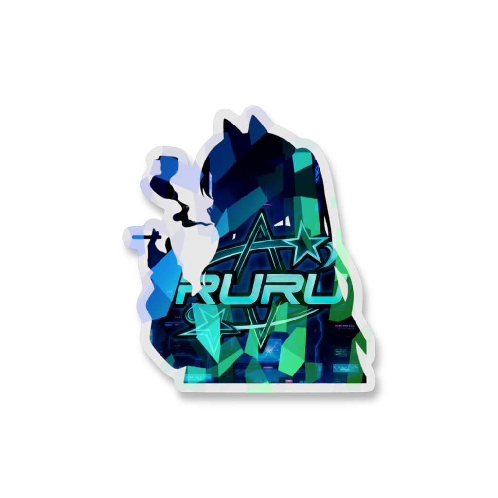 シルエットステッカー(きらきら)