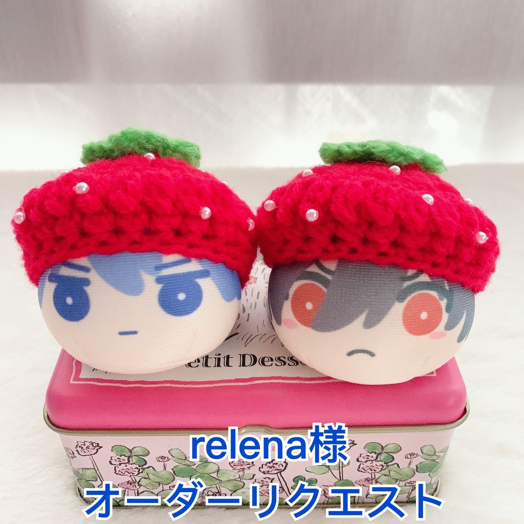 ♡relena様オーダー♡いちごのお帽子♡ちびサイズレッド2点♡