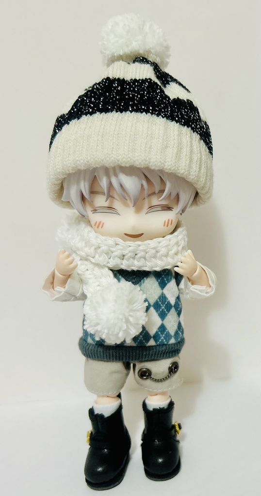 ねんどろいどどーる用 ポンポンニット帽 ポンポンマフラー