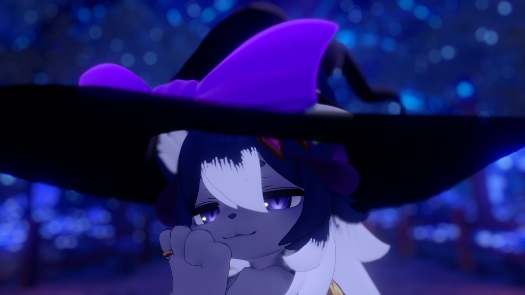 【Chalo・あくまくん対応】ケモノ用魔女帽子