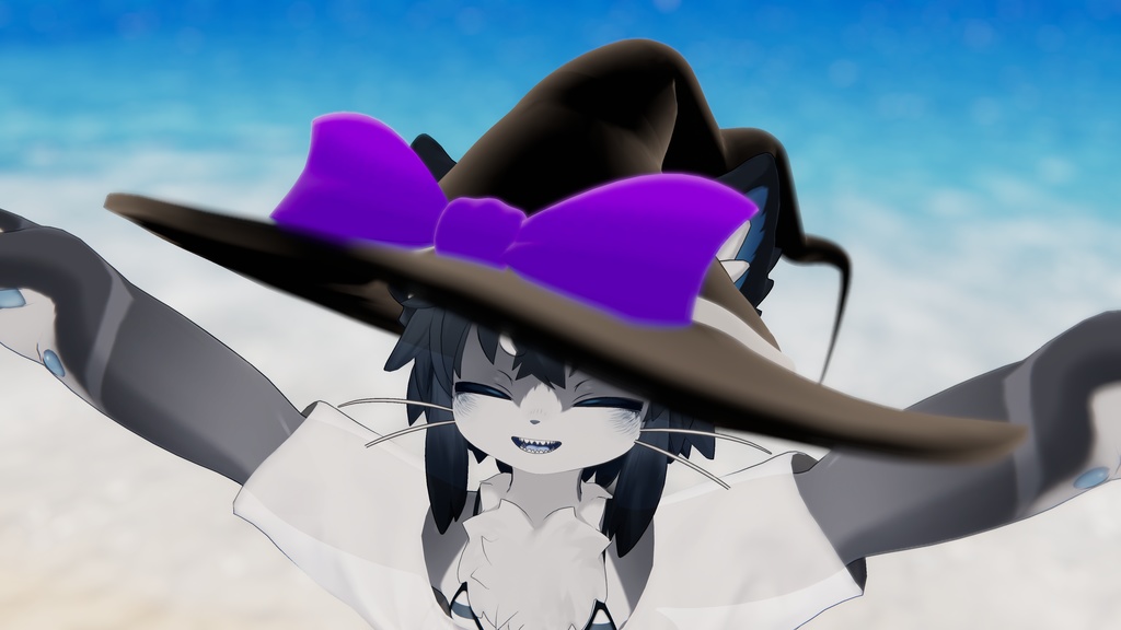 【Chalo・あくまくん対応】ケモノ用魔女帽子