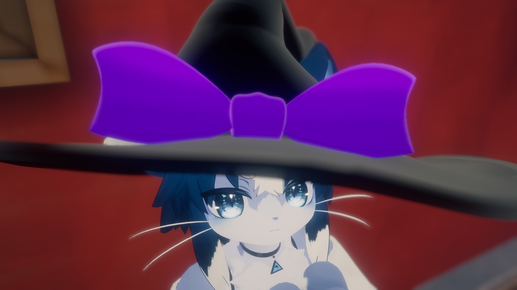 【Chalo・あくまくん対応】ケモノ用魔女帽子