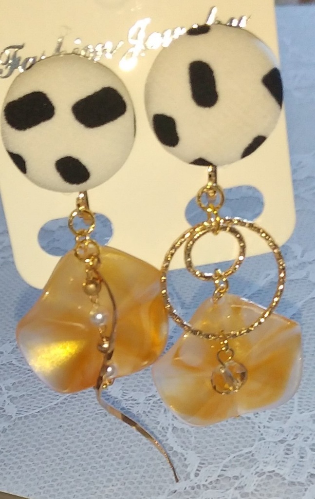 七虎イメージアクセ:モノトーンカボションイヤリング/ピアス