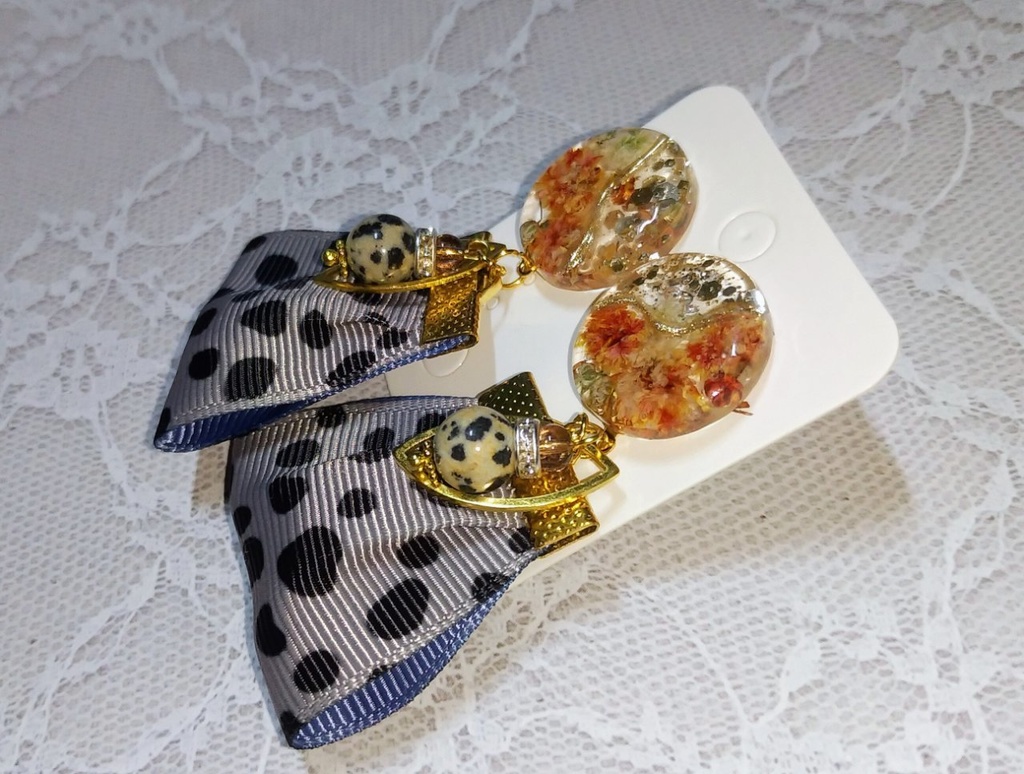 七虎イメージアクセ:オレンジかすみ草/ピアス