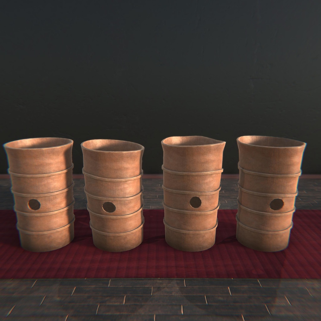 【3Dモデル】円筒埴輪(丸)【VRChat想定】