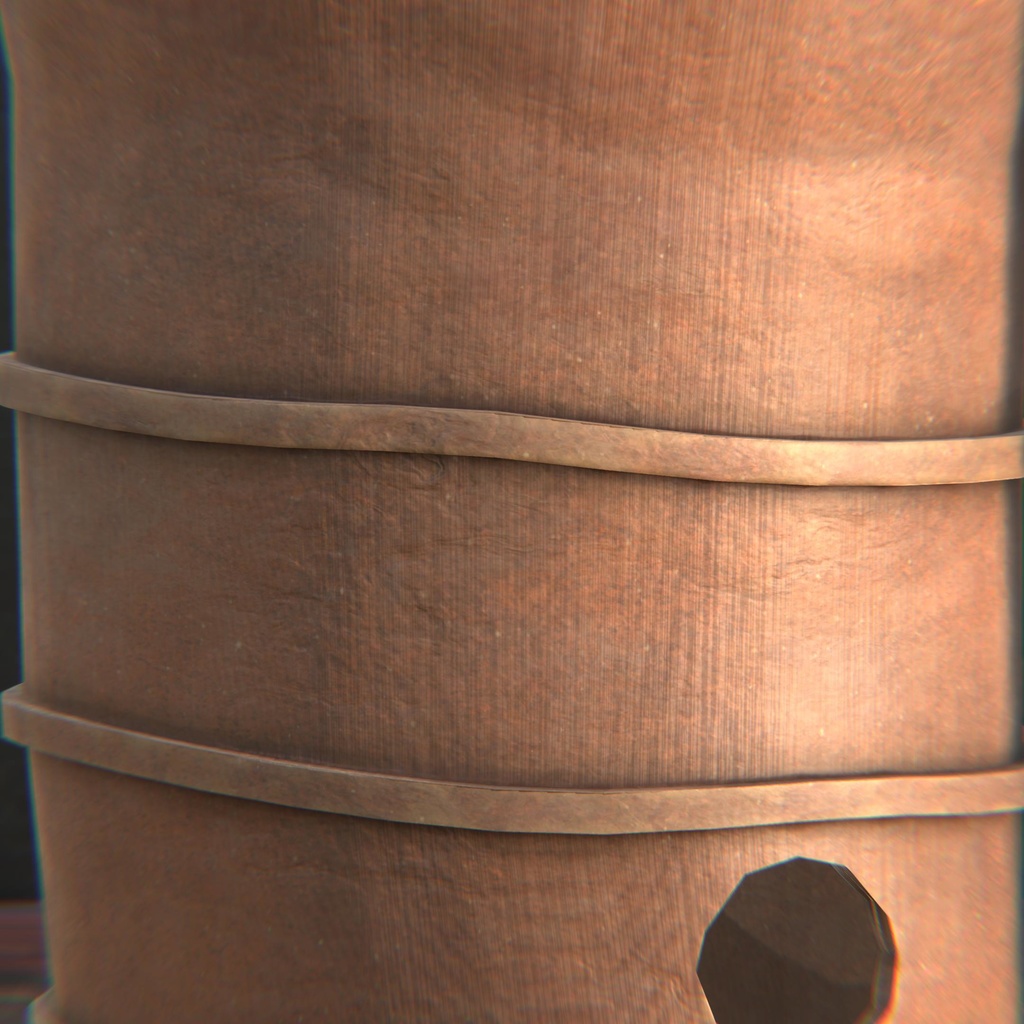 【3Dモデル】円筒埴輪(丸)【VRChat想定】