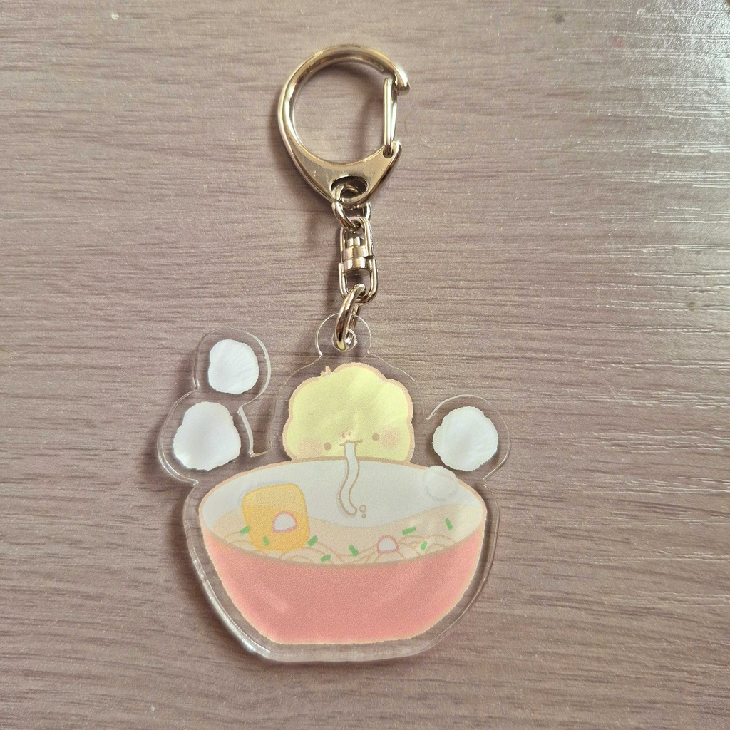 ただのもふもふ　アクリルキーホルダー（うどんすすり）