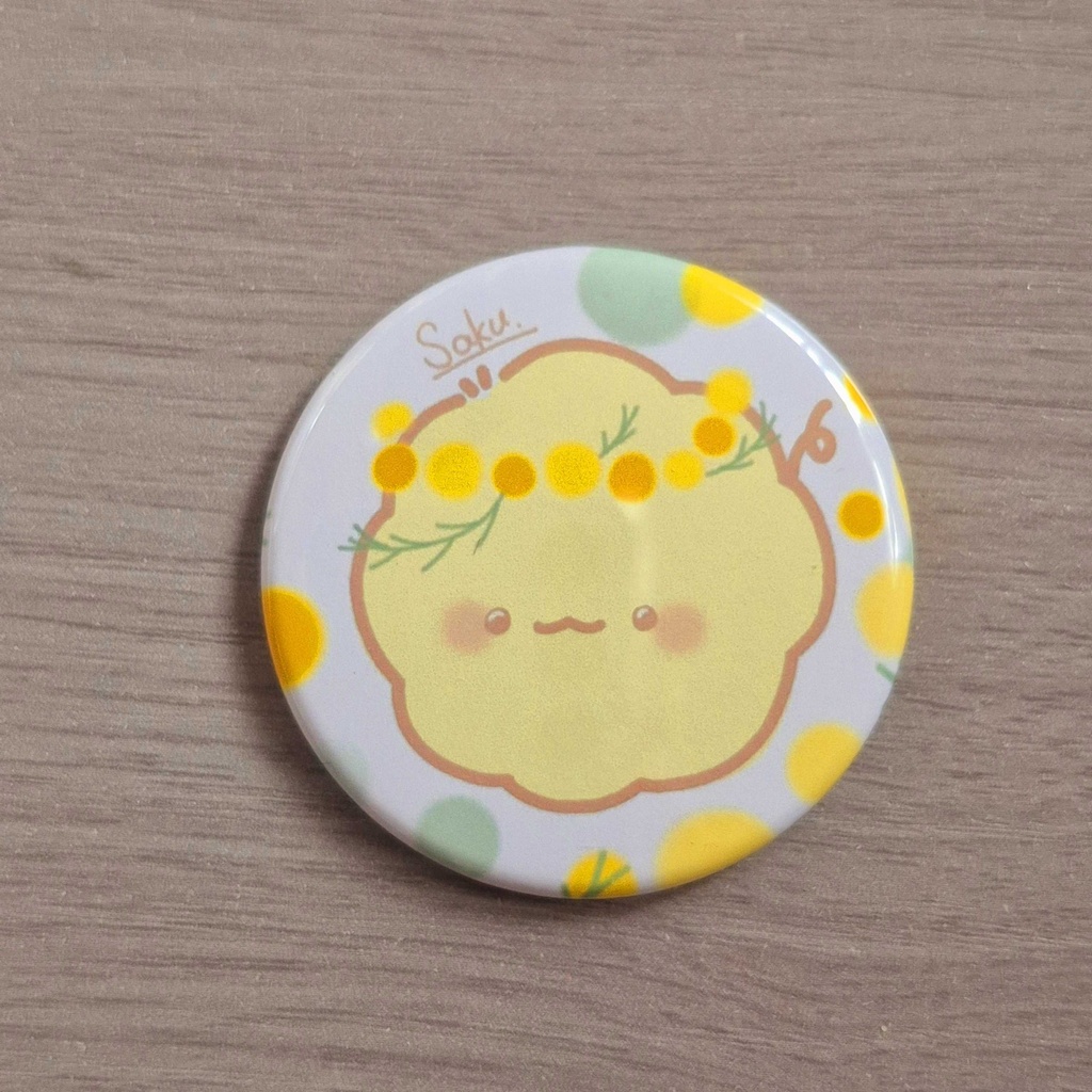 ただのもふもふ 缶バッジ（ミモザ）