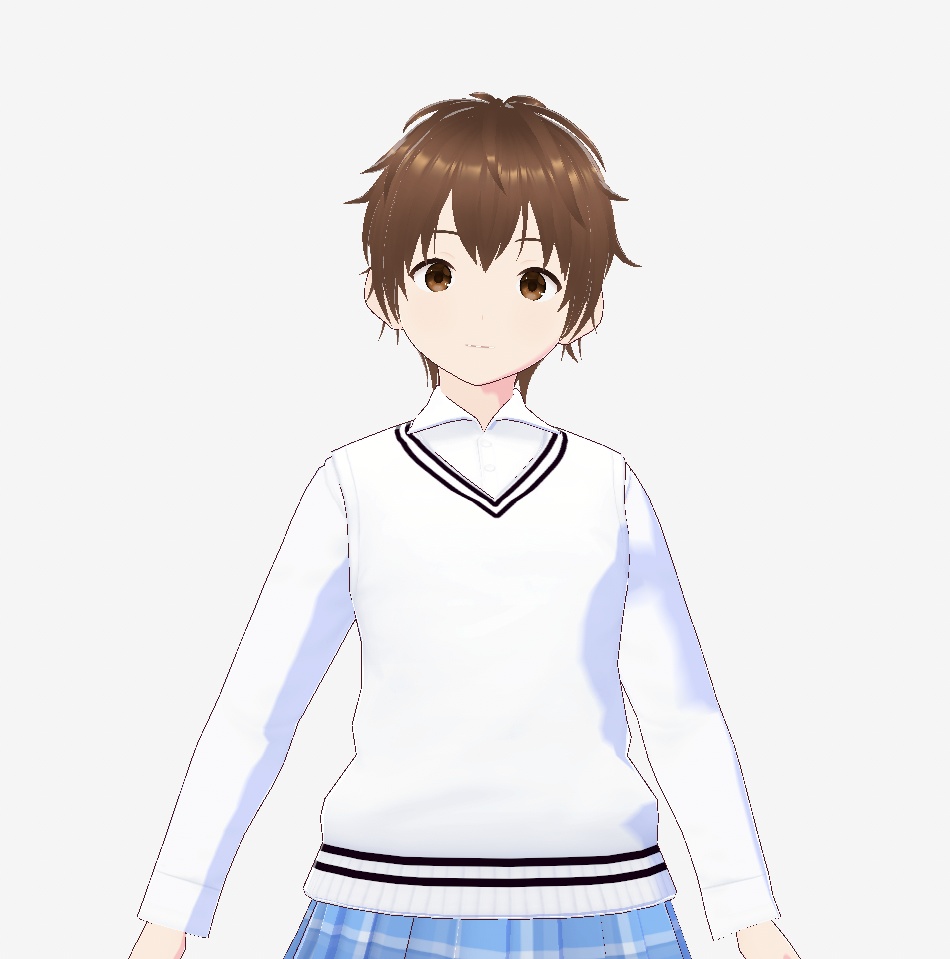 【VRoid Studio】学生風シャツ・ベストセット(基本色)