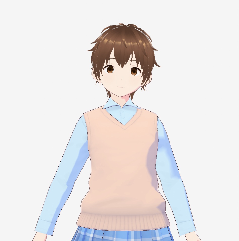 【VRoid Studio】学生風シャツ・ベストセット(春色)