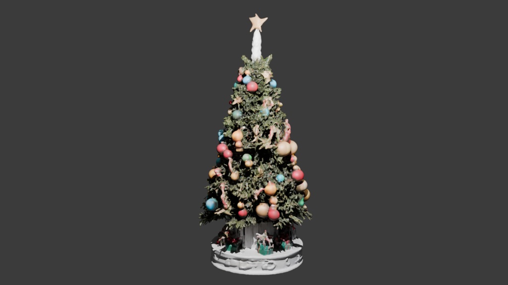 AI生成ベースのクリスマスツリー 3Dモデル