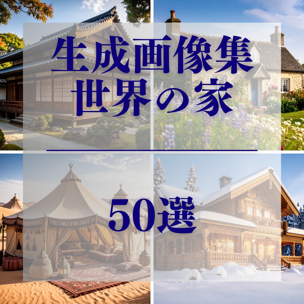 世界のさまざまな家｜背景素材集50枚【商用利用可・AI生成画像】