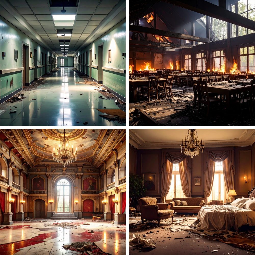 荒廃した街 – 廃墟背景素材パック(200枚/16:9/PDF形式)