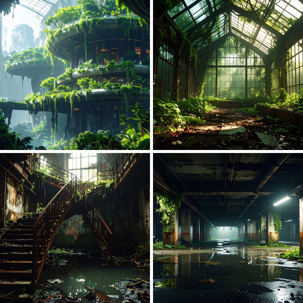 荒廃した街 – 廃墟背景素材パック(200枚/16:9/PDF形式)