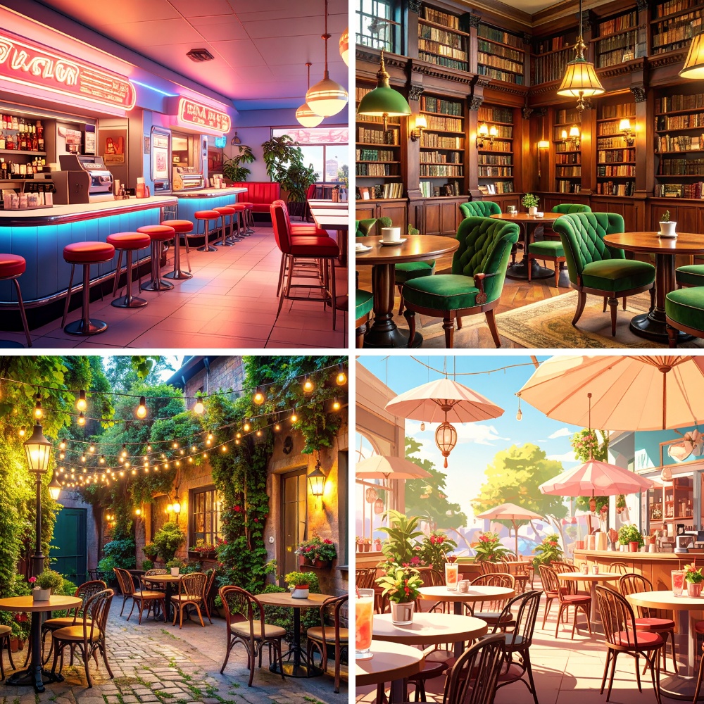 いろいろなカフェ背景素材集(商用利用可・200枚収録・PDF)