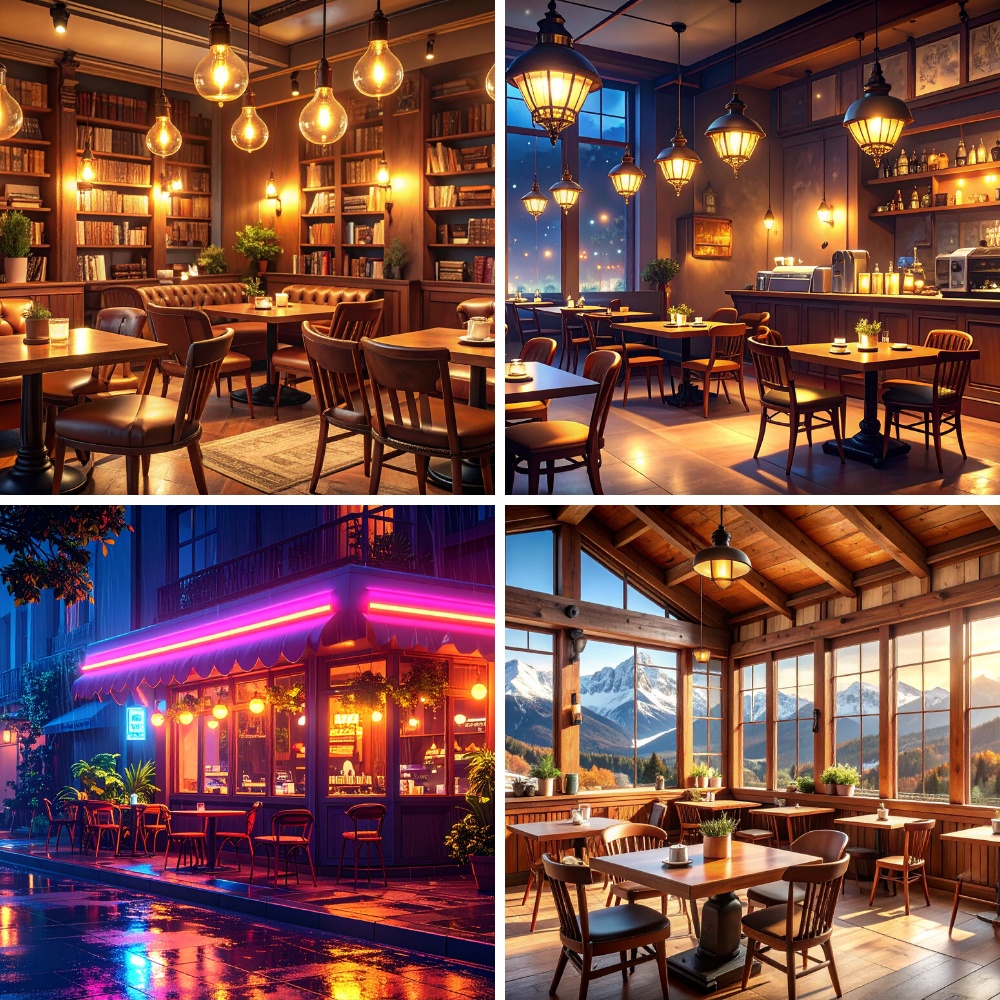 いろいろなカフェ背景素材集(商用利用可・200枚収録・PDF)