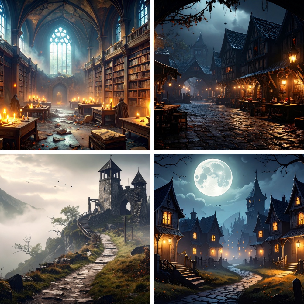 亡霊の国 – 背景素材集【商用利用可・PDF形式・200枚収録・16:9】