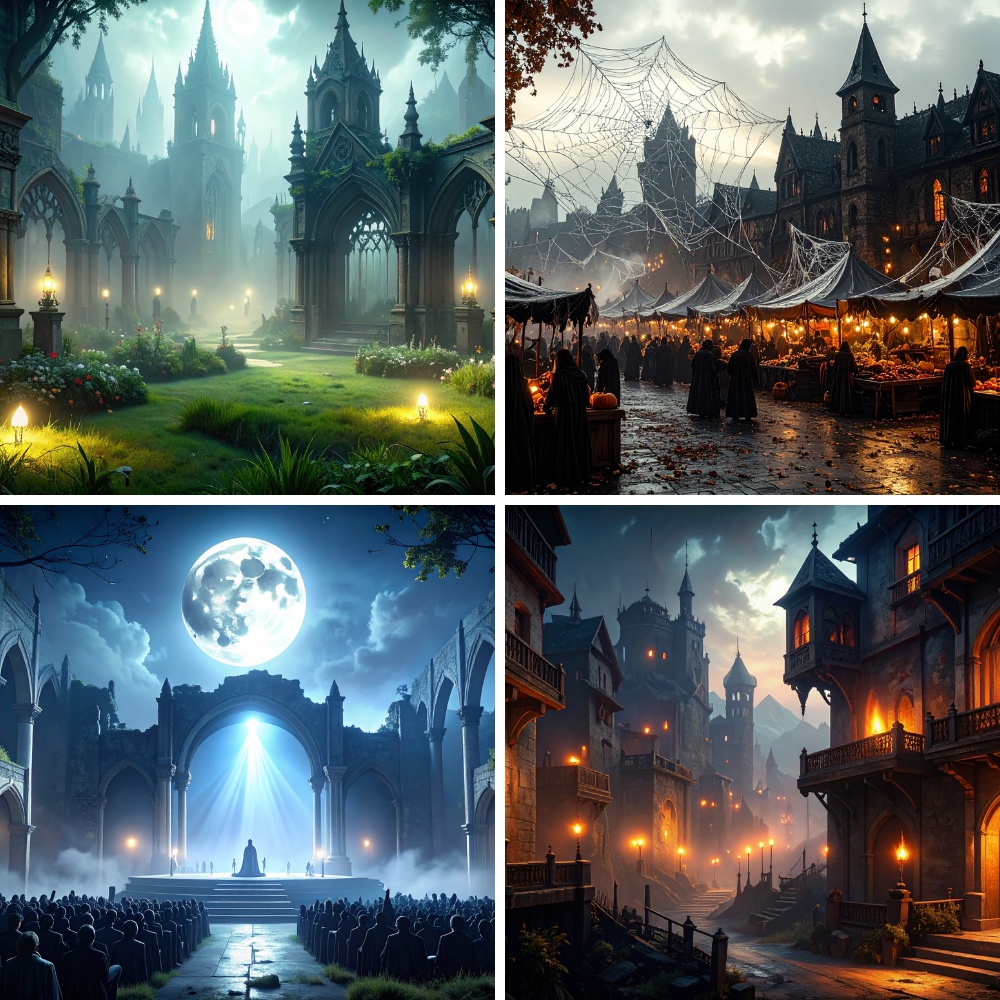 亡霊の国 – 背景素材集【商用利用可・PDF形式・200枚収録・16:9】