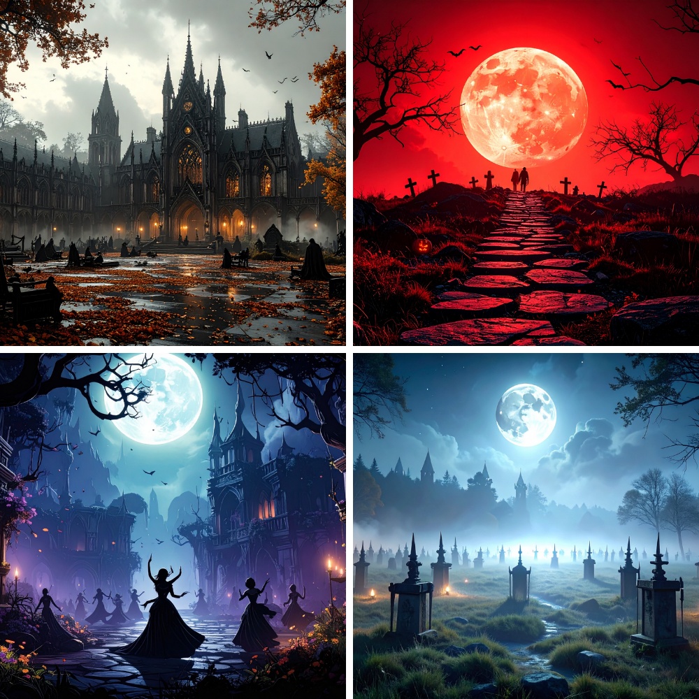 亡霊の国 – 背景素材集【商用利用可・PDF形式・200枚収録・16:9】