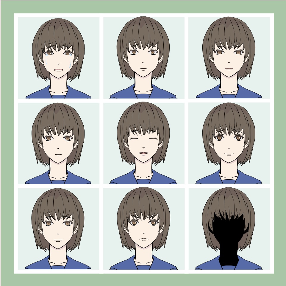 【TRPG立ち絵素材】現代村人:学生女|NPC|現代・日常【無料】