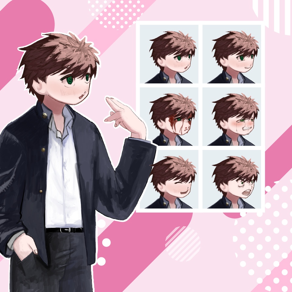 【TRPG立ち絵】ぐるぐる目の男子学生|NPC|学園・日常