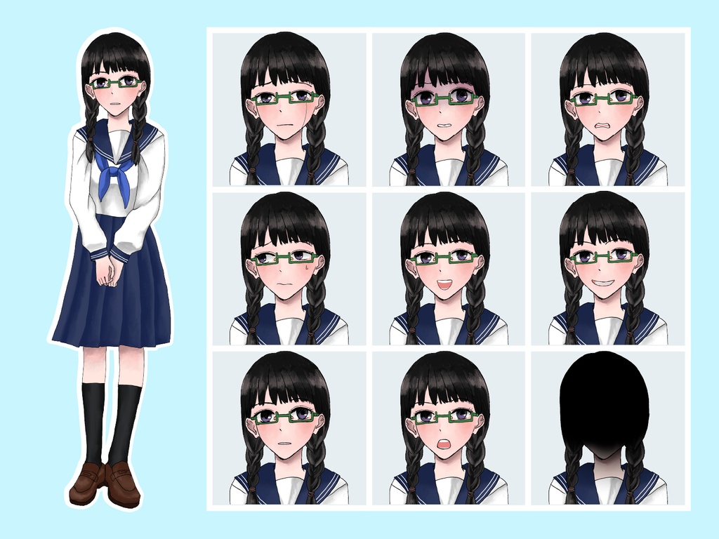 【TRPG立ち絵】感情豊かな女子学生セット|NPC|学園・日常【無料】