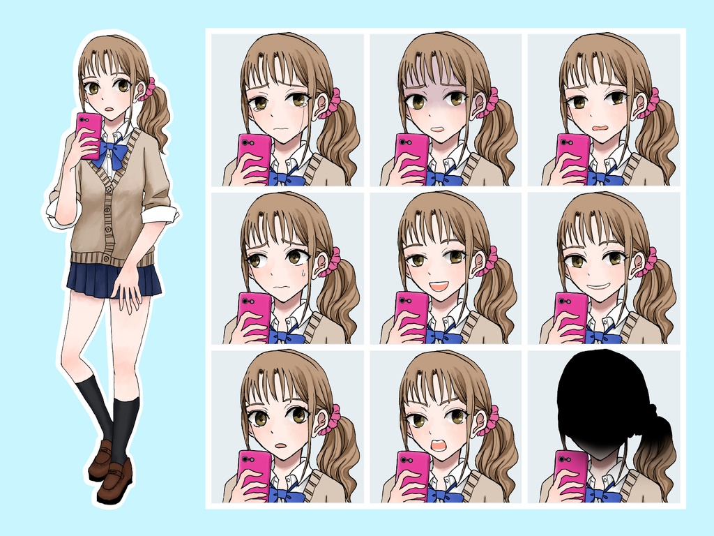 【TRPG立ち絵】感情豊かな女子学生セット|NPC|学園・日常【無料】
