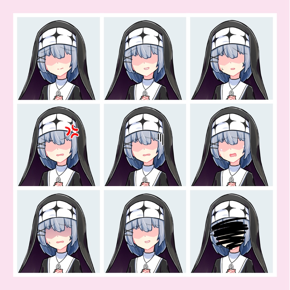 【TRPG立ち絵】気弱なシスター|NPC|現代・日常