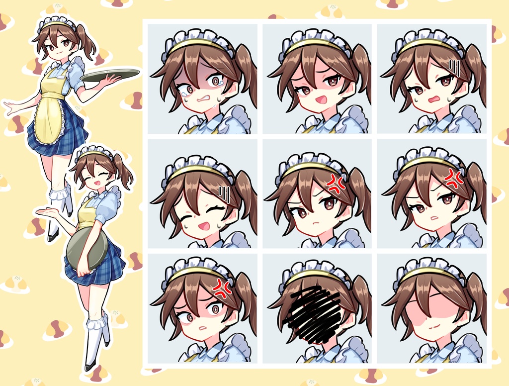 【TRPG立ち絵】ウェイトレスセット|NPC|現代・日常