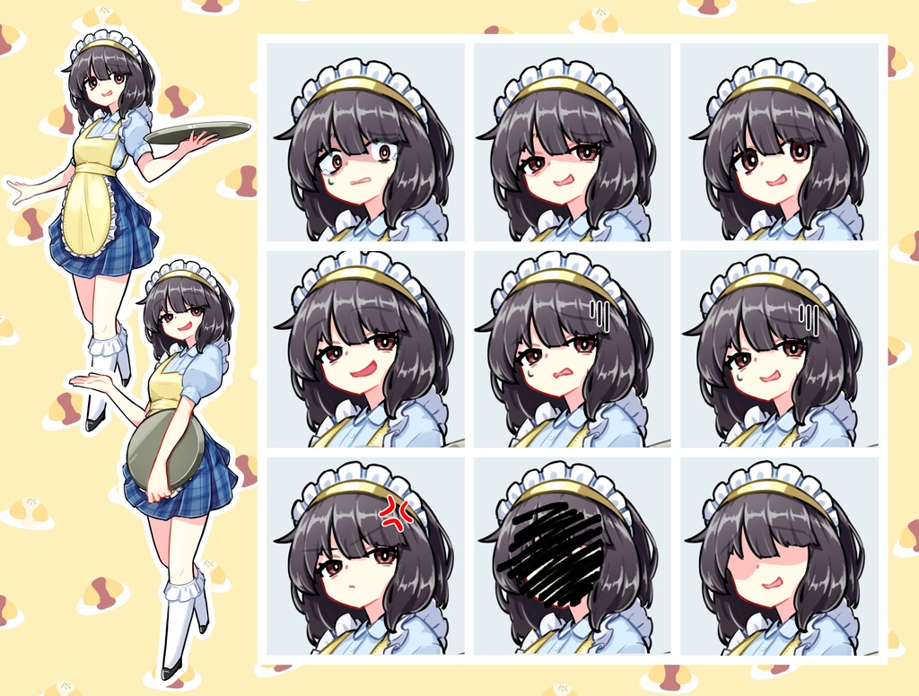 【TRPG立ち絵】ウェイトレスセット|NPC|現代・日常