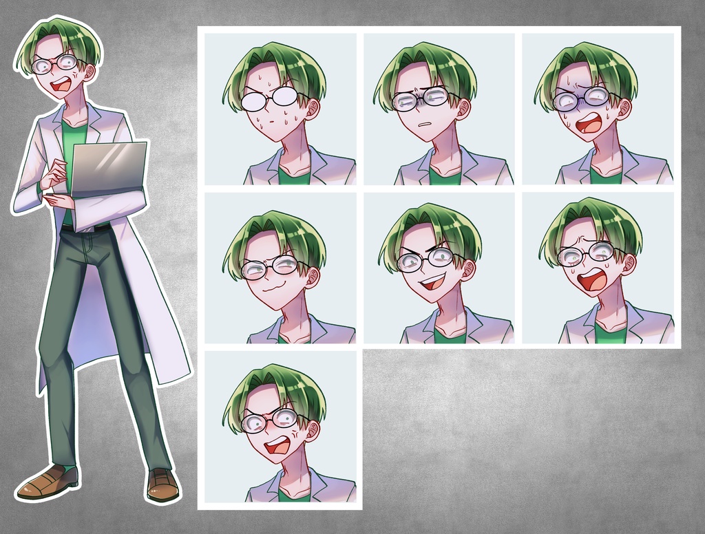 【TRPG立ち絵】マッドサイエンティストセット|NPC|SF・近未来