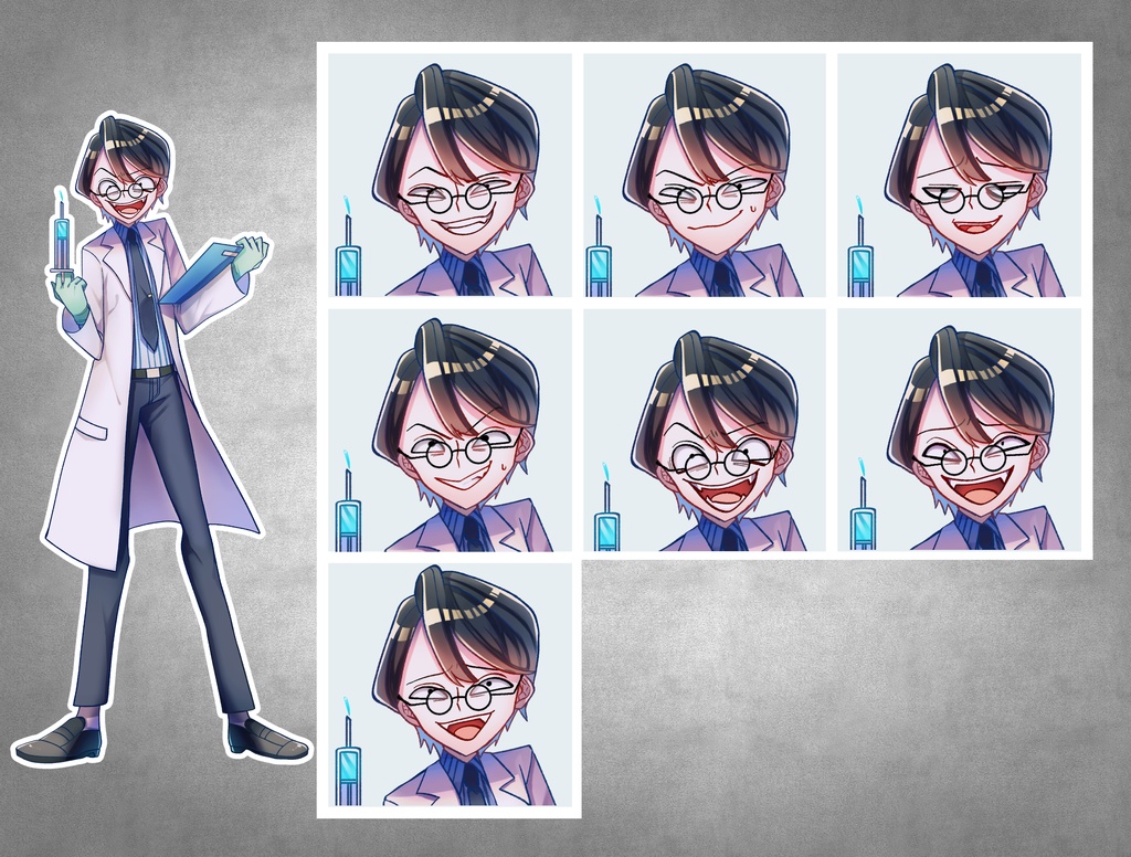 【TRPG立ち絵】マッドサイエンティストセット|NPC|SF・近未来