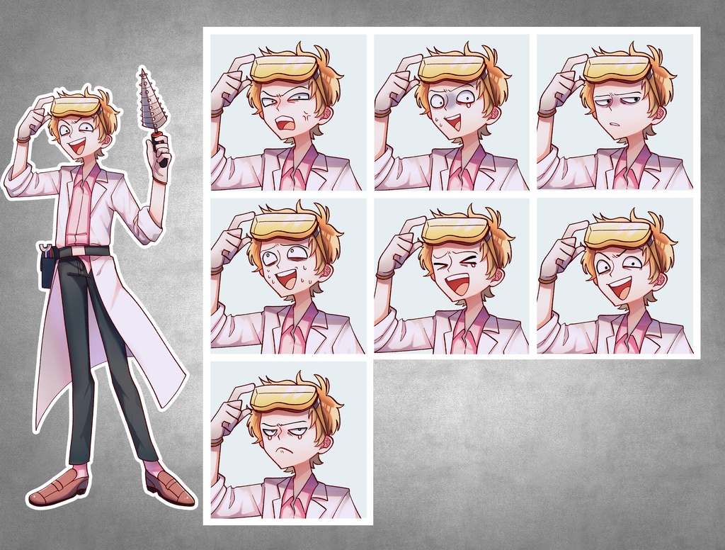 【TRPG立ち絵】マッドサイエンティストセット|NPC|SF・近未来