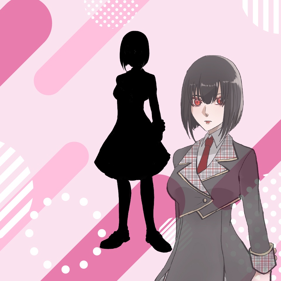 【TRPG立ち絵】赤目の女子高生|NPC|ファンタジー・日常