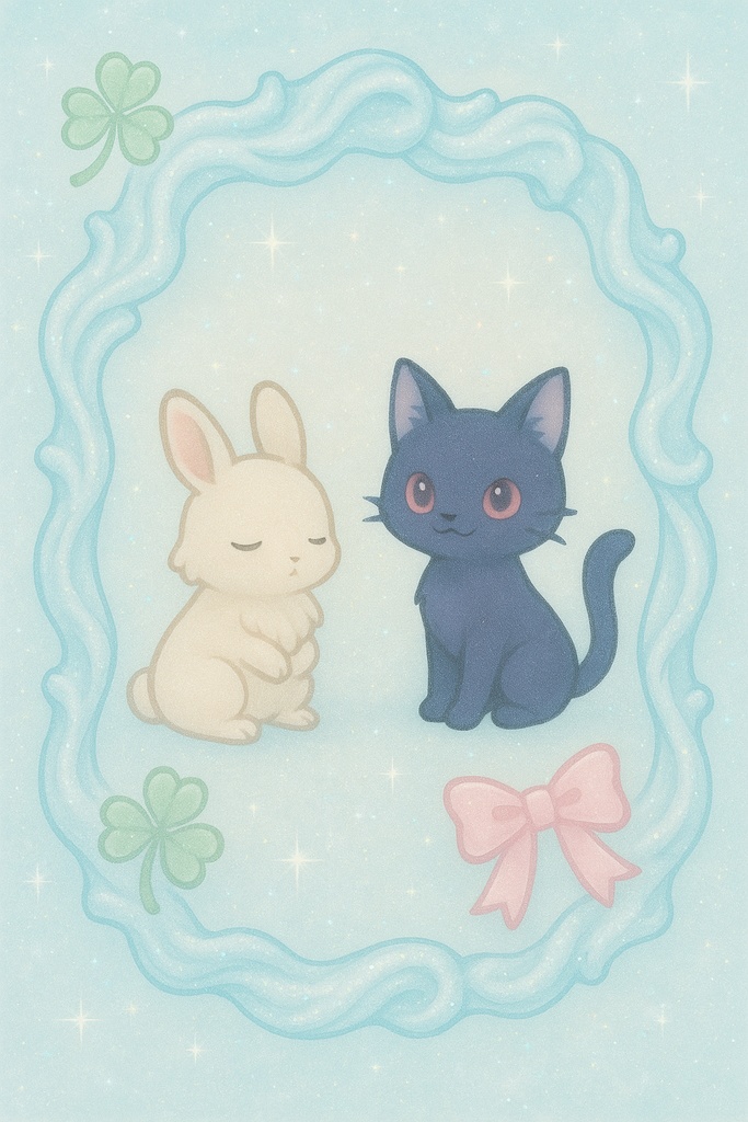 ふわもこ魔法日和 A4デザインペーパーセット（PDFデータ3色＋ロゴ）