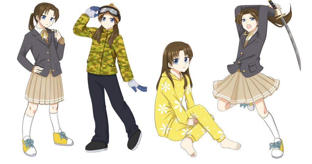 ポニーテールの中学生の立ち絵 らいらの立ち絵倉庫 Booth