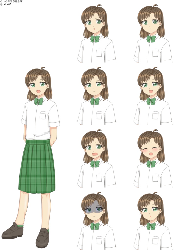 【7/4更新】たれ目セミロングの少女の立ち絵