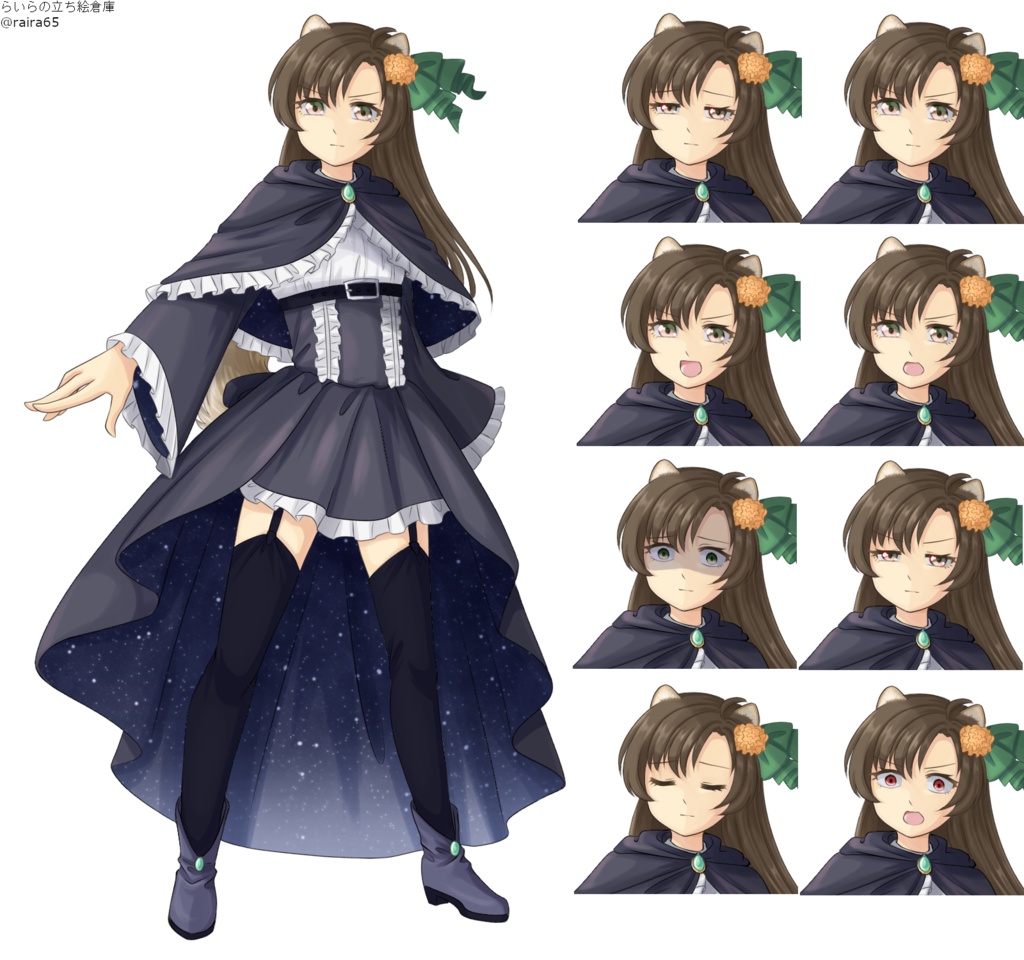 【7/4更新】たれ目セミロングの少女の立ち絵