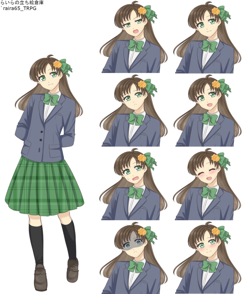 【7/4更新】たれ目セミロングの少女の立ち絵