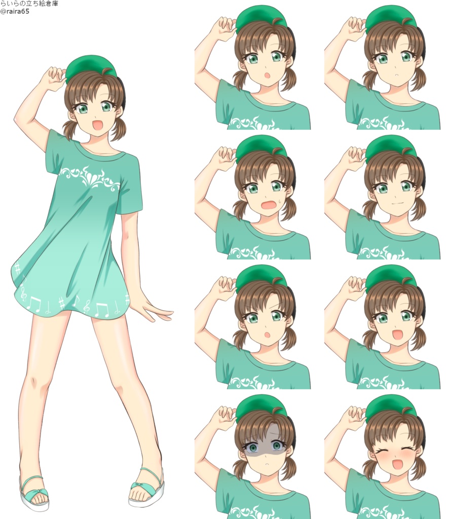 【7/4更新】たれ目セミロングの少女の立ち絵