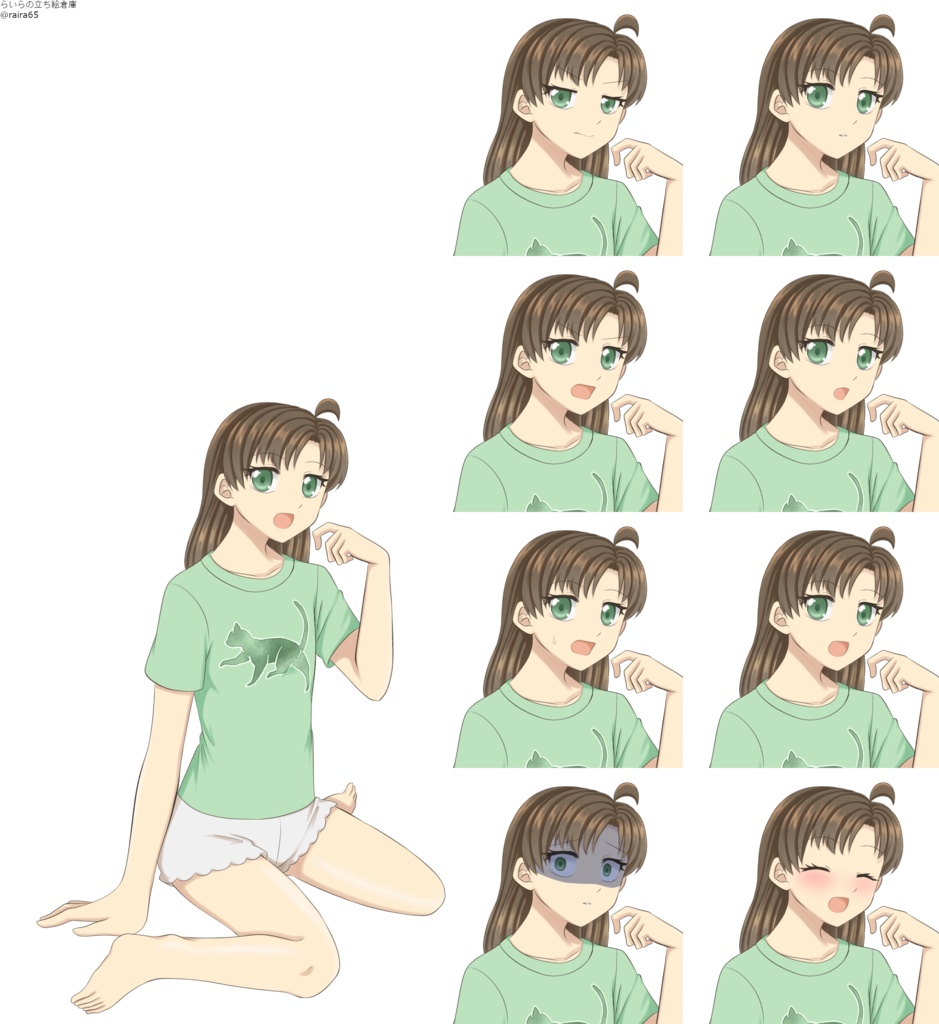 【7/4更新】たれ目セミロングの少女の立ち絵