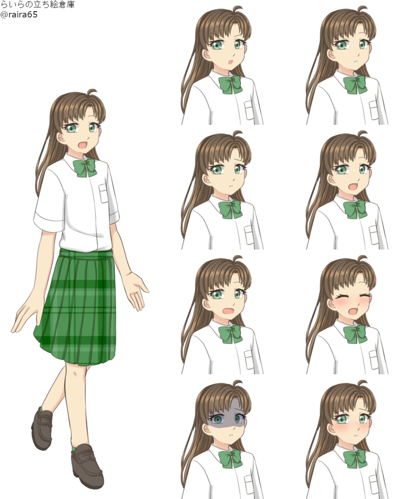 【7/4更新】たれ目セミロングの少女の立ち絵