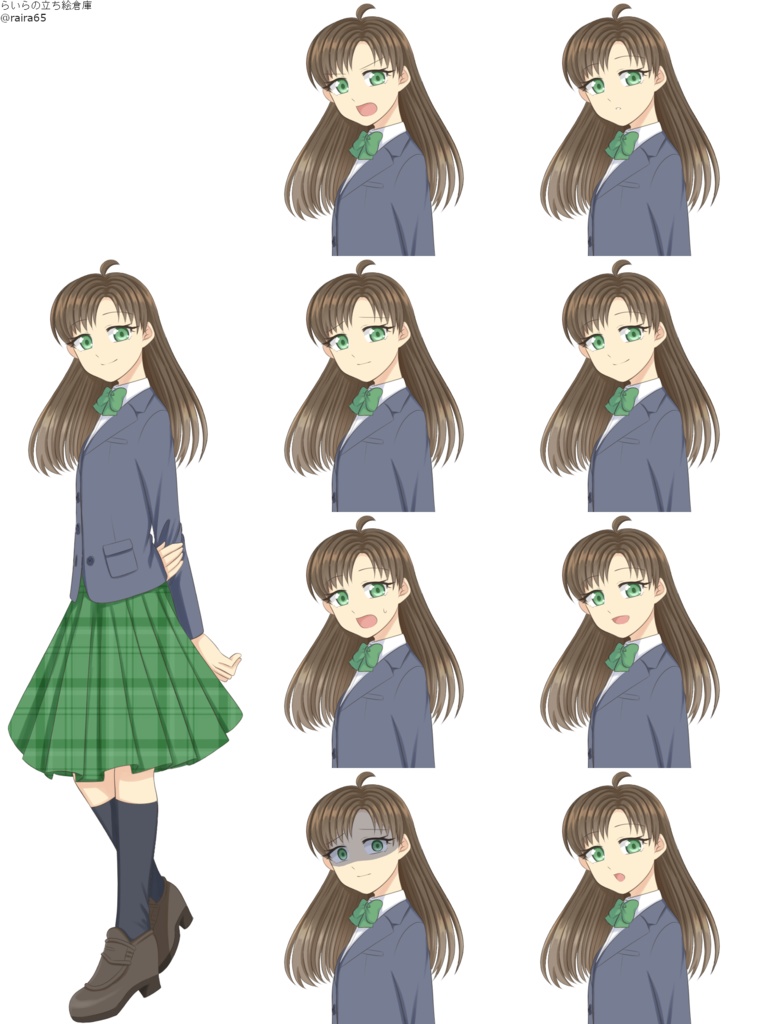 【7/4更新】たれ目セミロングの少女の立ち絵