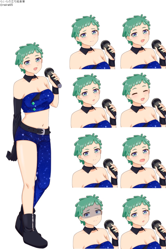 【2/11追加】緑髪ショートカットの少女の立ち絵