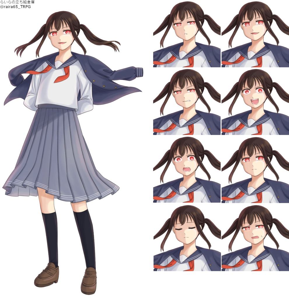 二面性のある少女の立ち絵