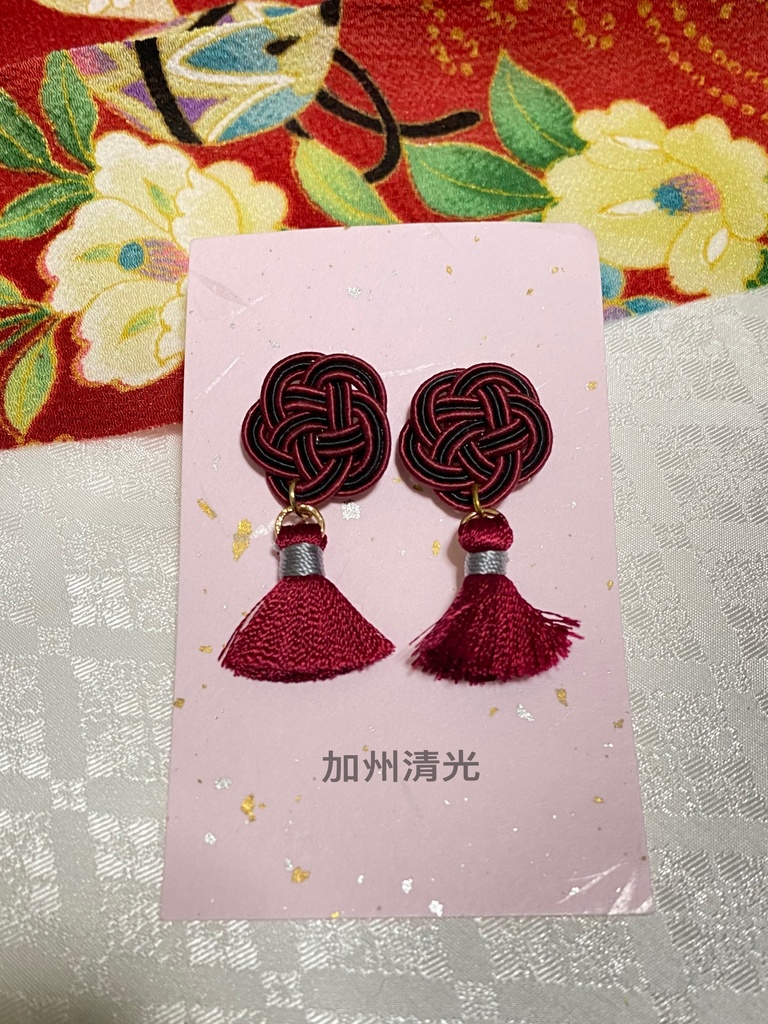 水引タッセルピアス