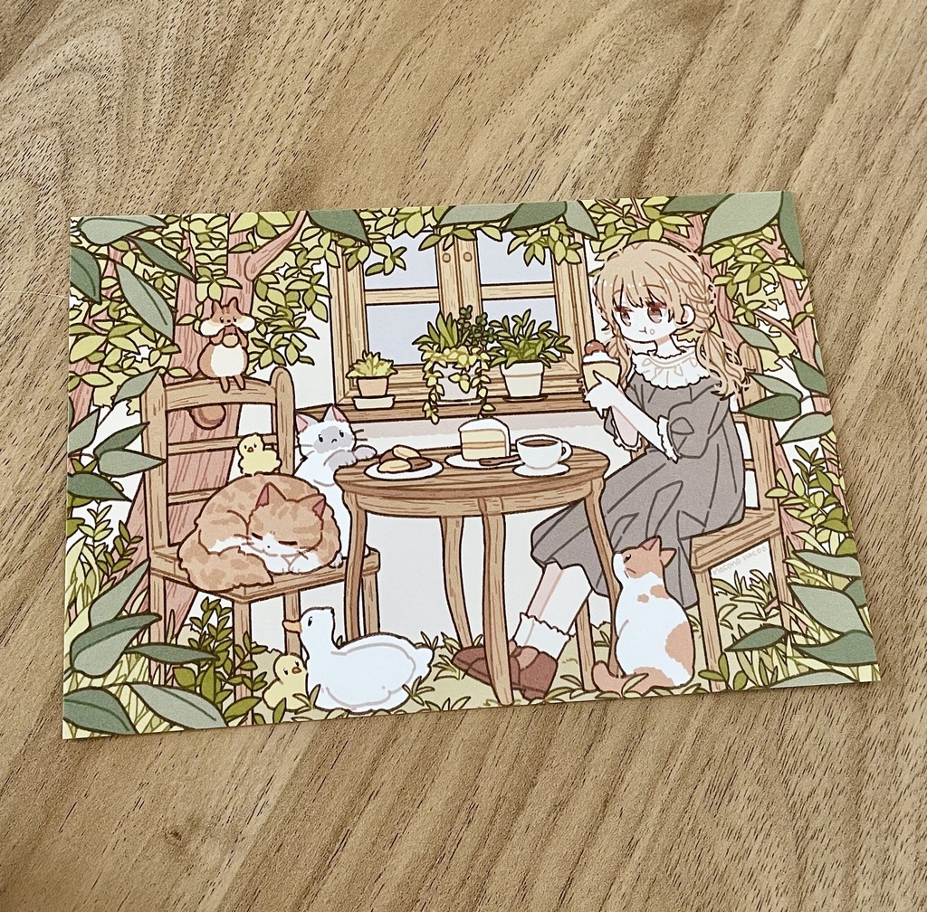 ポストカード 森でお茶会