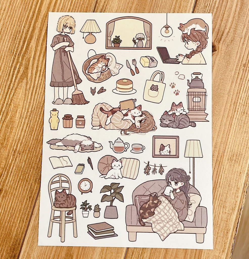 セルフカットシール リビング柄