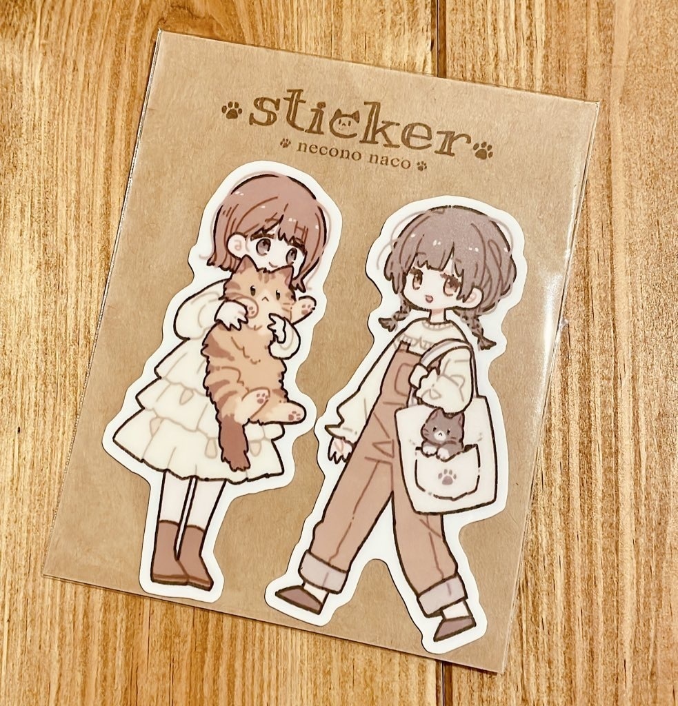 女の子ステッカー2枚セット