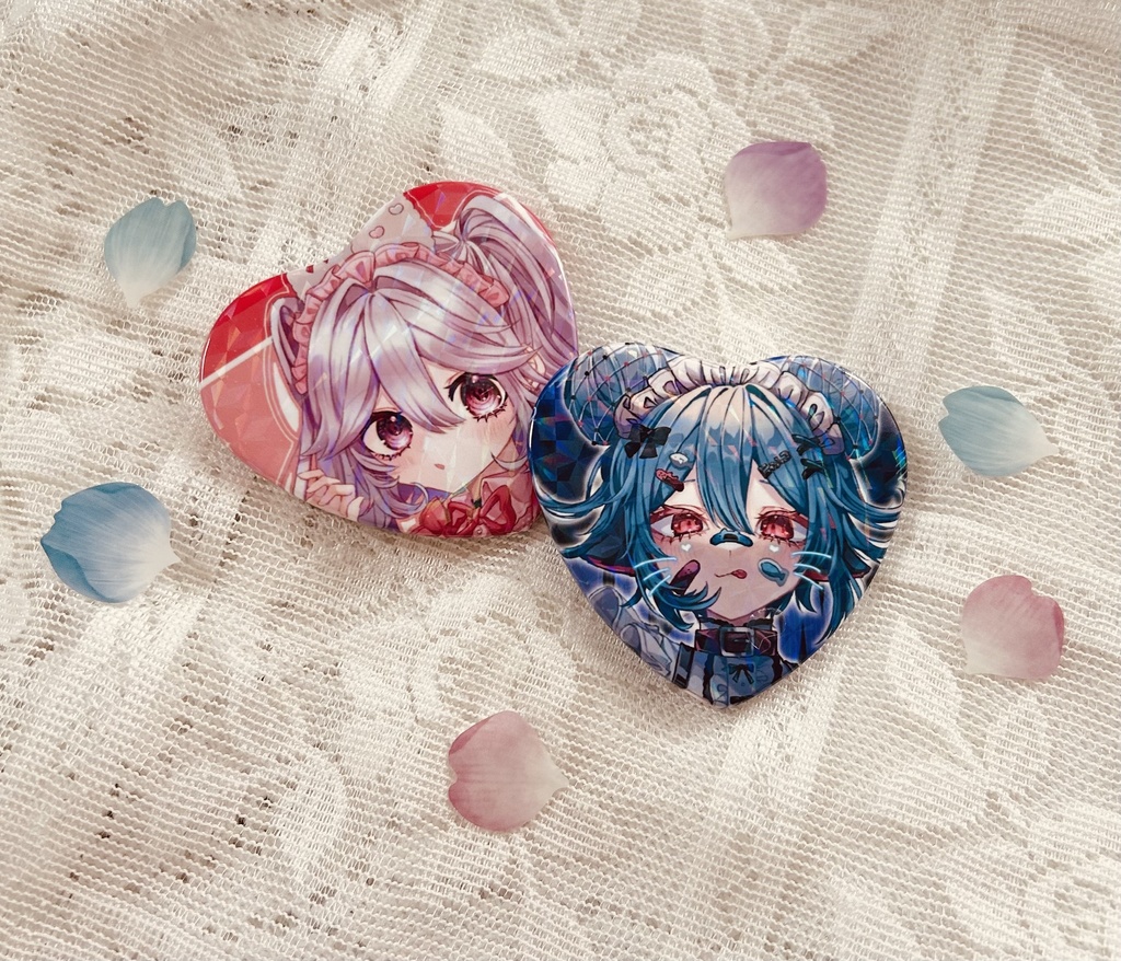 ハート缶バッジ